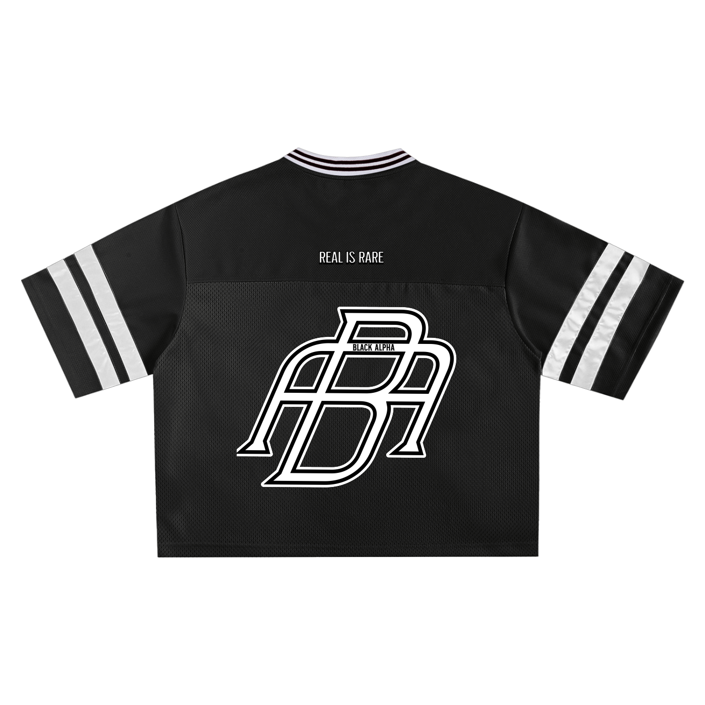 Black Alpha Boxy Football Jersey