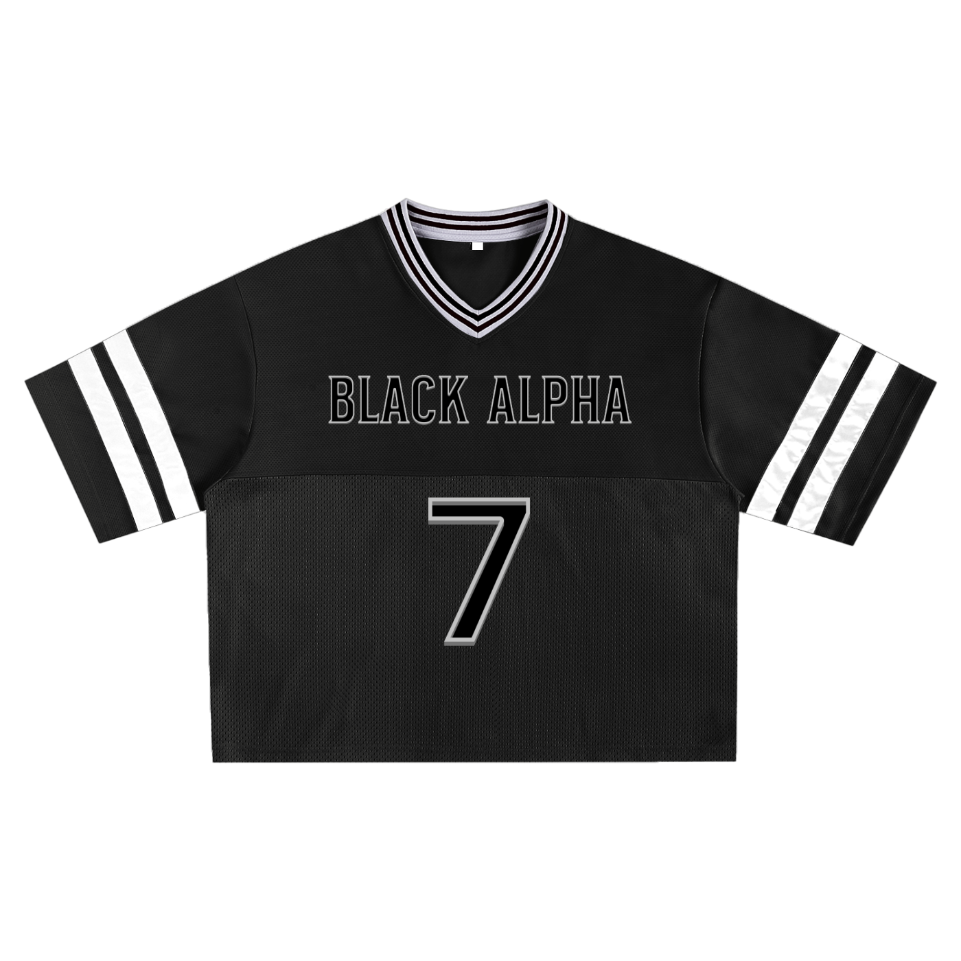 Black Alpha Boxy Football Jersey