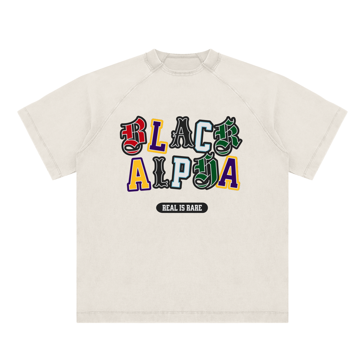Black Alpha Varsity Raglan Tee