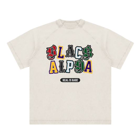 Black Alpha Varsity Raglan Tee
