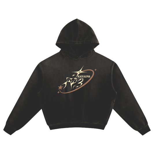 Black Alpha Boxy Hoodie