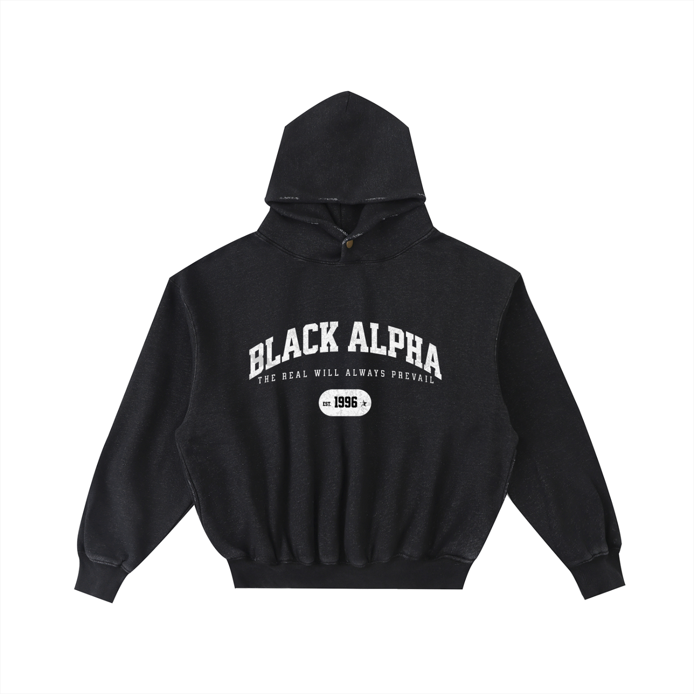 Black Alpha Vintage Hoodie