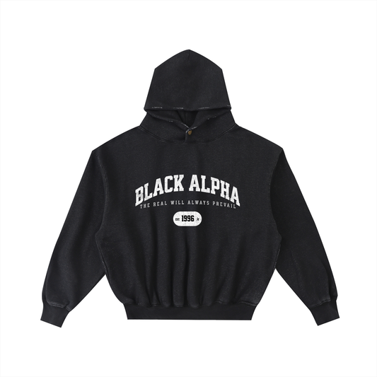 Black Alpha Vintage Hoodie