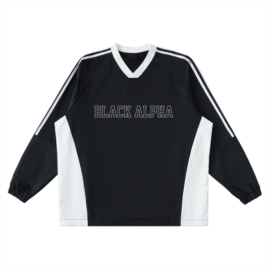 Black Alpha Varsity Pull Over